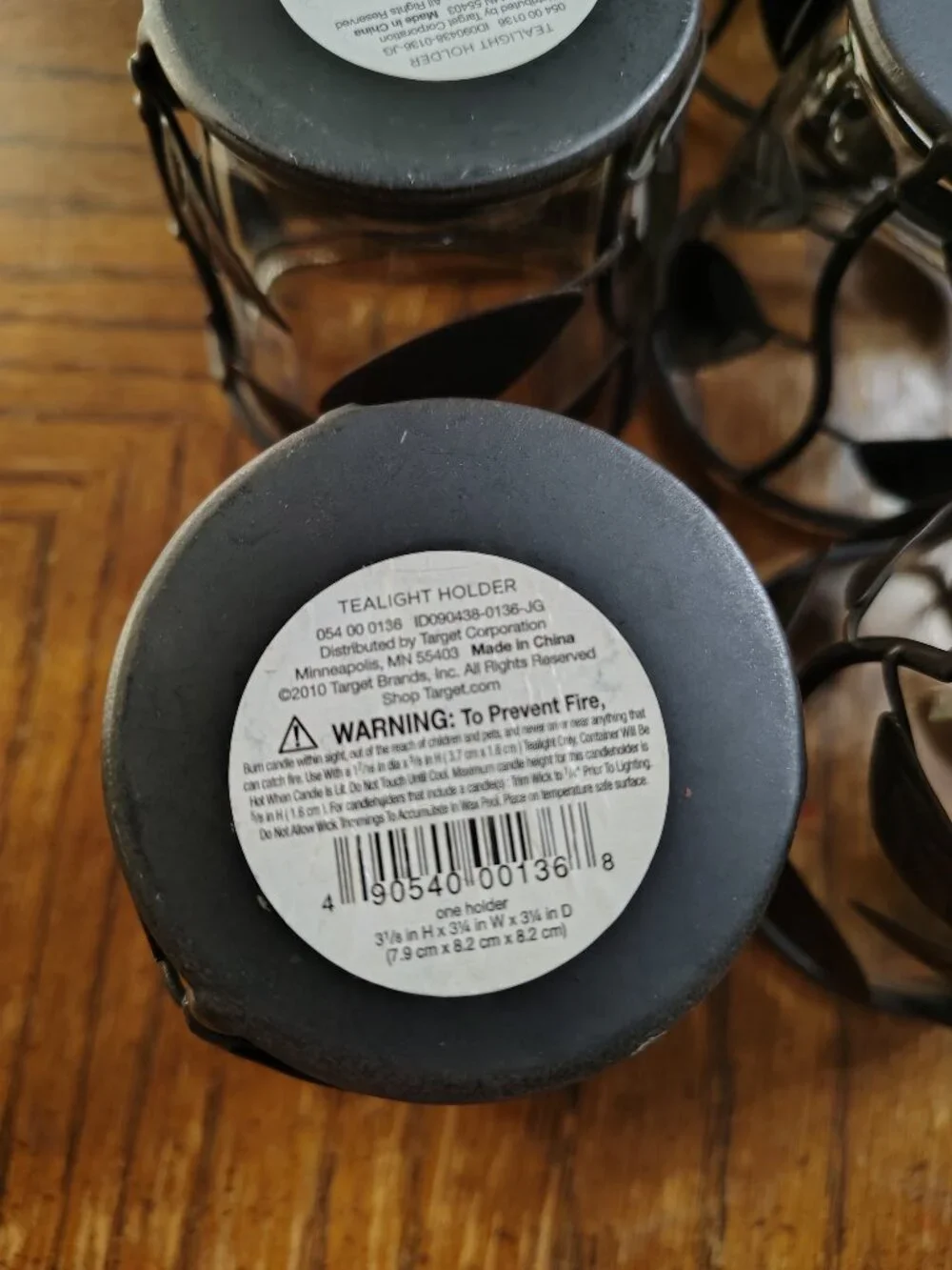 Set of 7 Black Metal Leaves Candle Holders- about 4inches